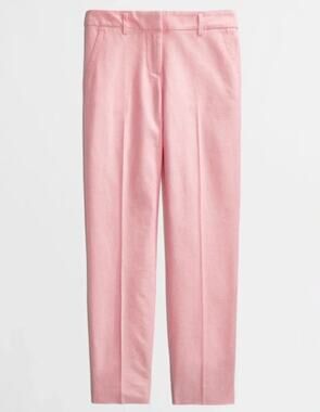 J. Crew Factory Skimmer Pant in Pink Cotton Oxford Size 8